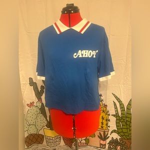 Stranger Things Cropped Polo Top woman’s Size Large